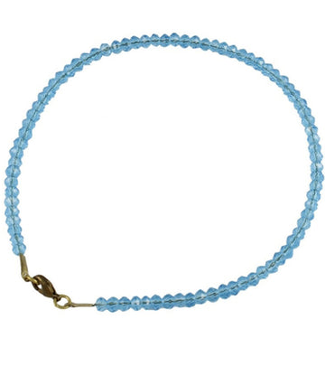 Karatcart Aanvi Sky Blue Trendy Crystal Anklet