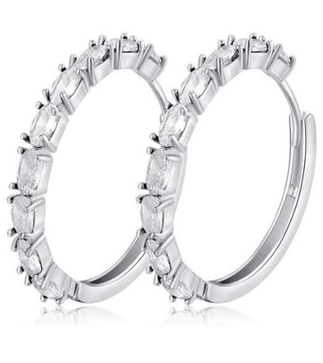 Karatcart Platinum Plated Trendy Elegant Austrian Crystal Hoop Earring Set