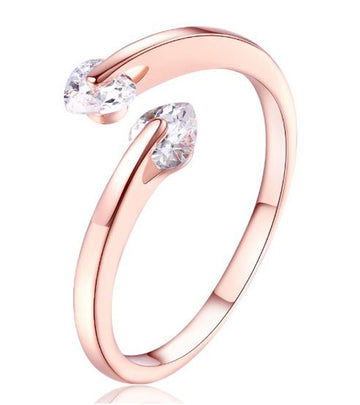 Karatcart Rose GoldPlated Heart Cut Elegant Austrian Crystal Adjustable Ring