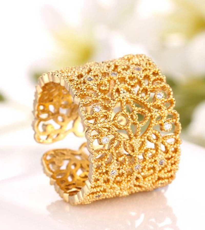 Goldplated Filigree Band Ring