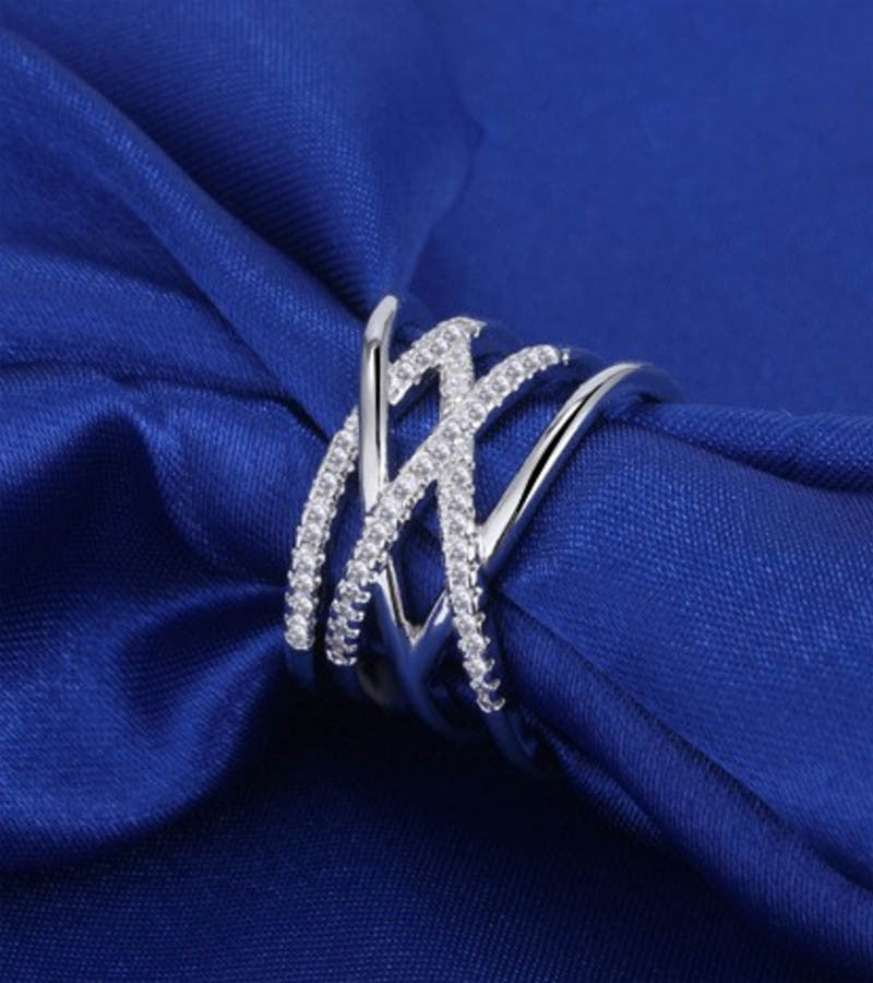 Karatcart Platinum Plated Austrian Crystal Elegant Adjustable Ring  By Karatcart.com