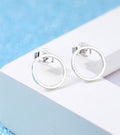 Karatcart Platinum Plated Circle Shaped Stud Earrings  By Karatcart.com