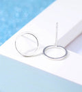 Karatcart Platinum Plated Circle Shaped Stud Earrings  By Karatcart.com