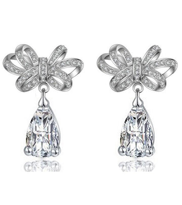 Platinum Plated Austrian Crystal Drop Earrings