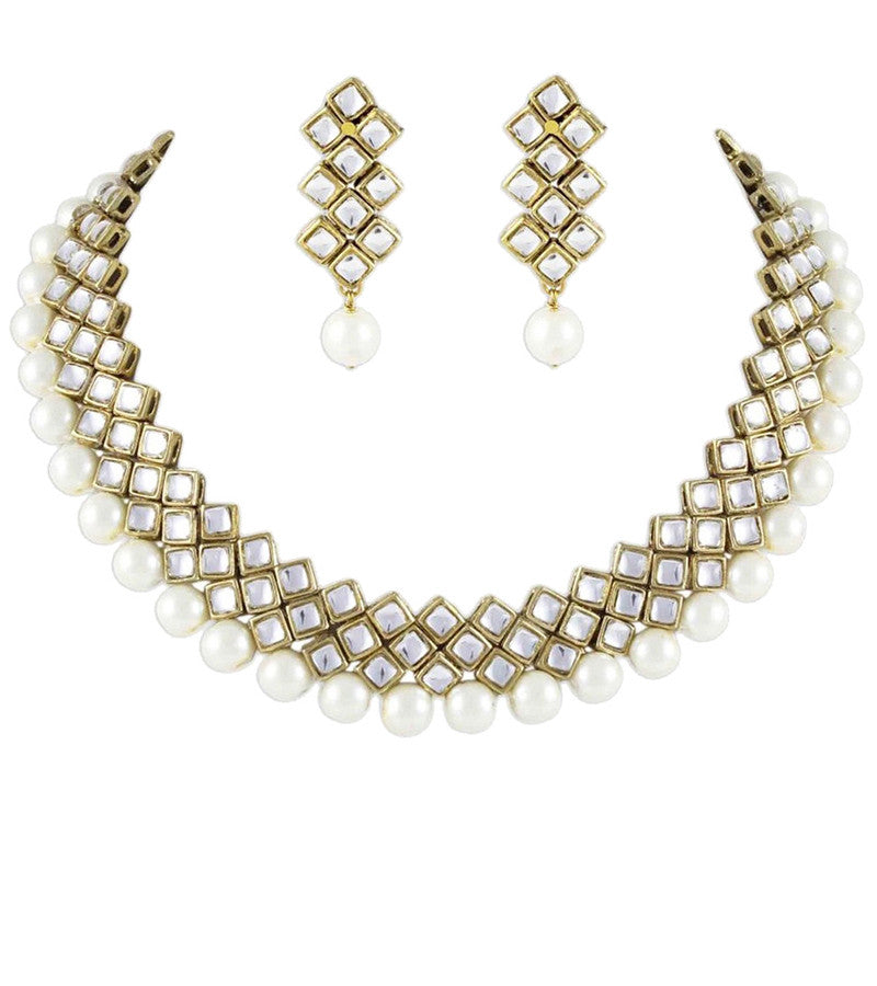 Kundan and Pearl Necklace By Karatcart