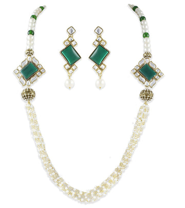 Traditional Gold-Plated Handcrafted Kundan Rani Haar Jewellery Set