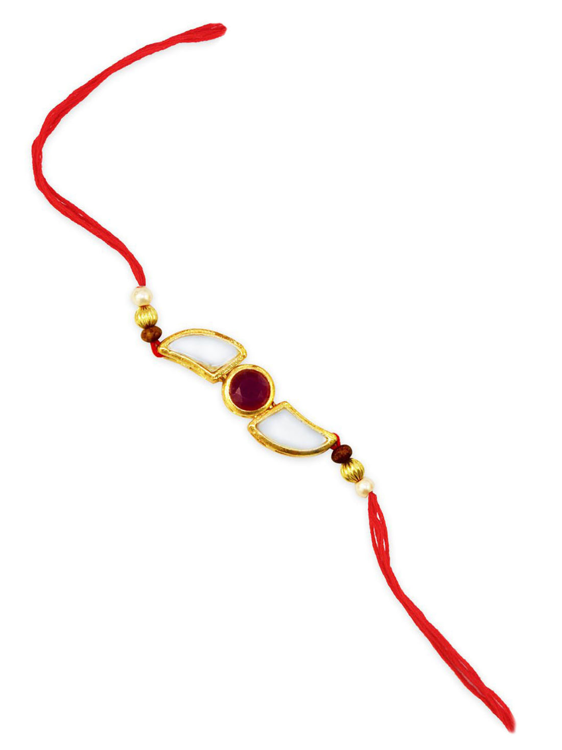 Set of 4 Gold Plated Kundan Rakhi For Brother.