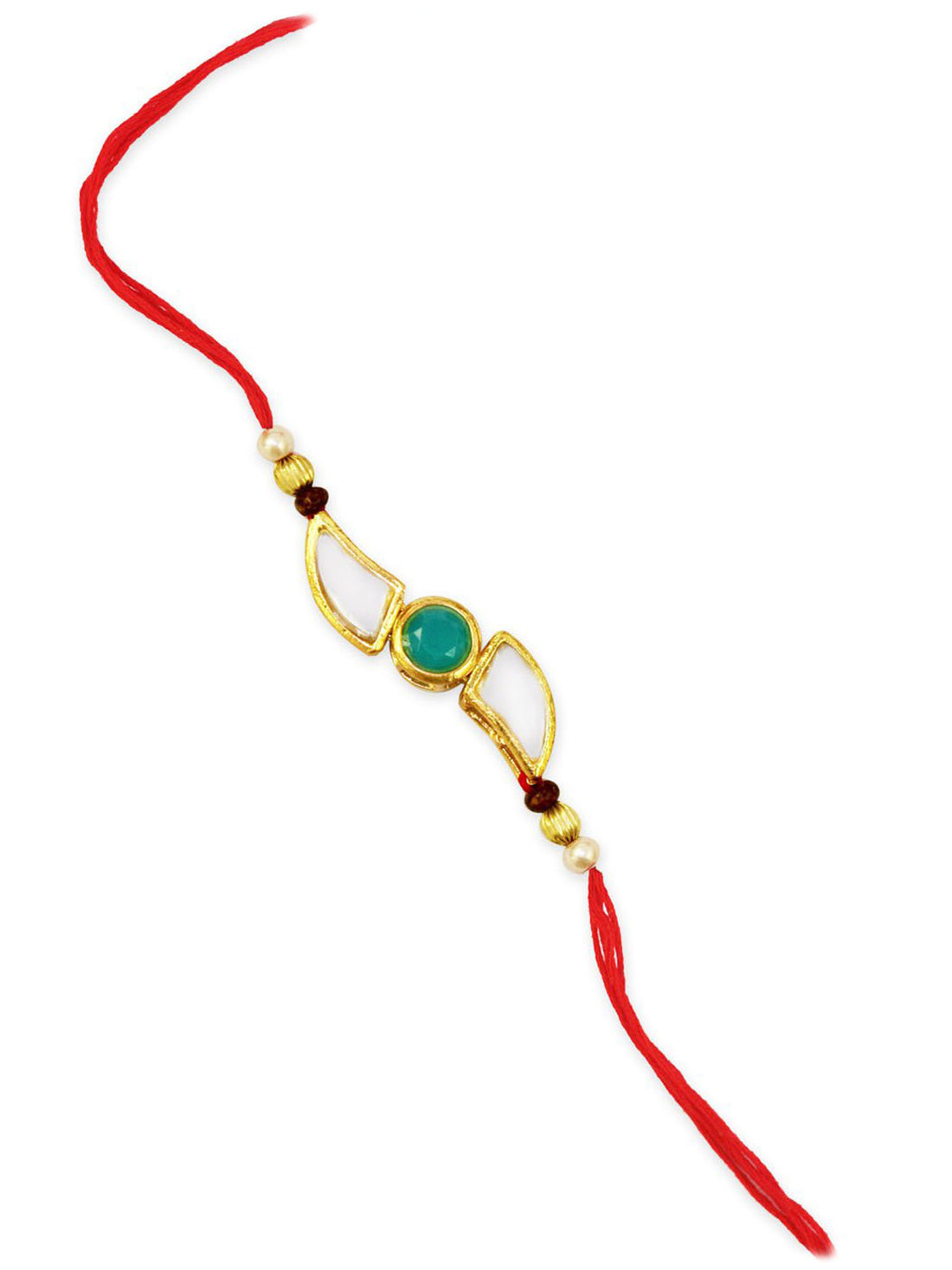 Set of 4 Gold Plated Kundan Rakhi For Brother.