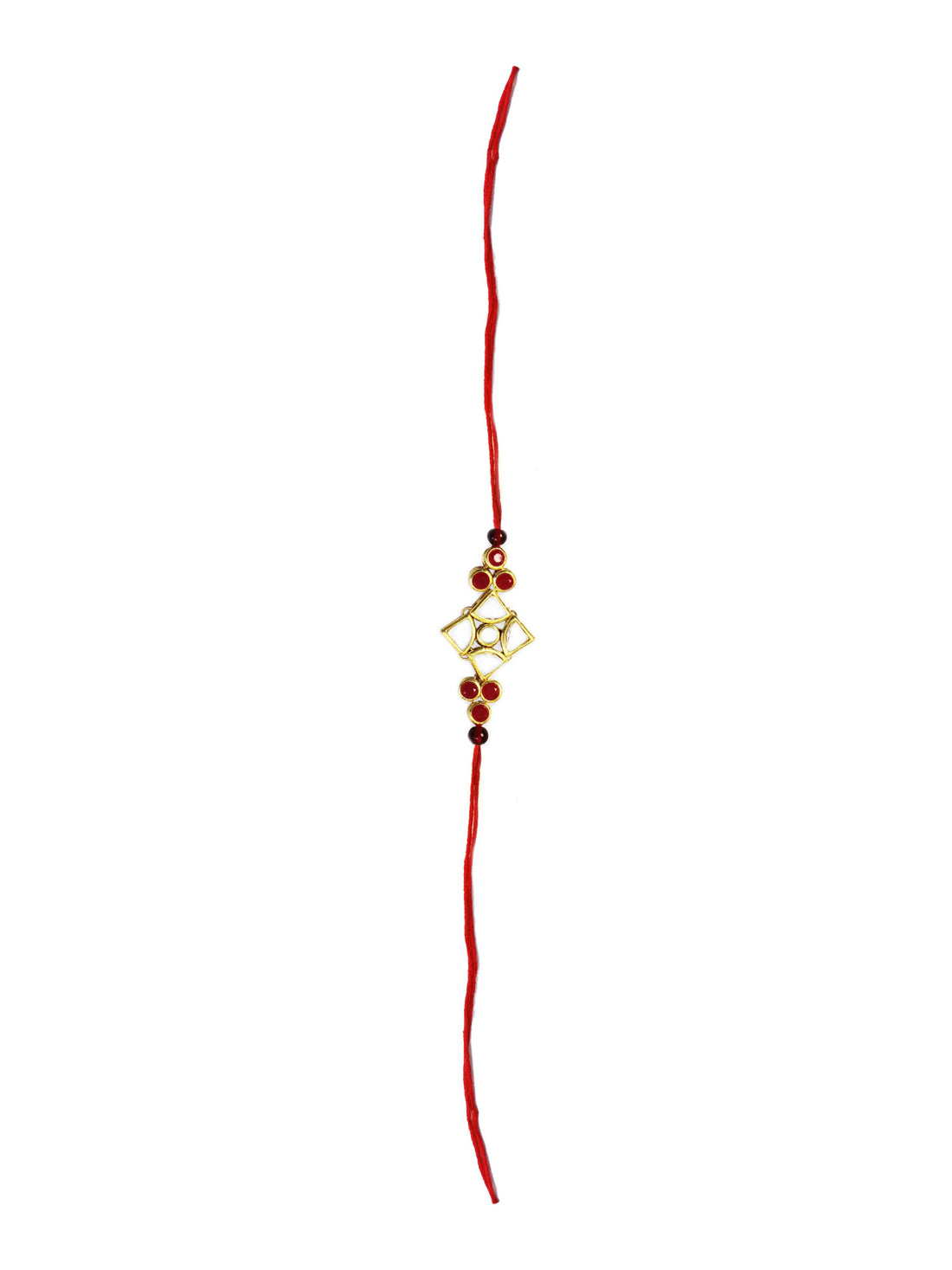 Set of 2 Gold Plated Handmade Kundan Bhaiya Bhabhi Rakhi Combo