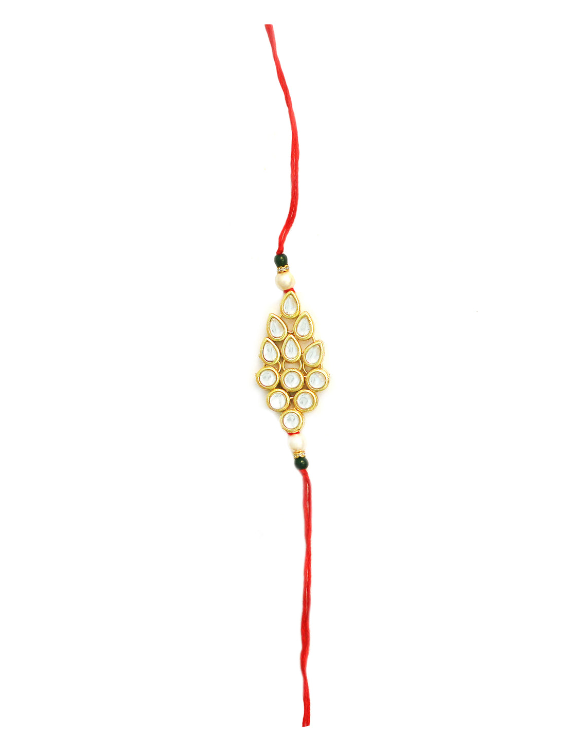 Set of 4 Gold Plated Kundan Rakhi For Brother.