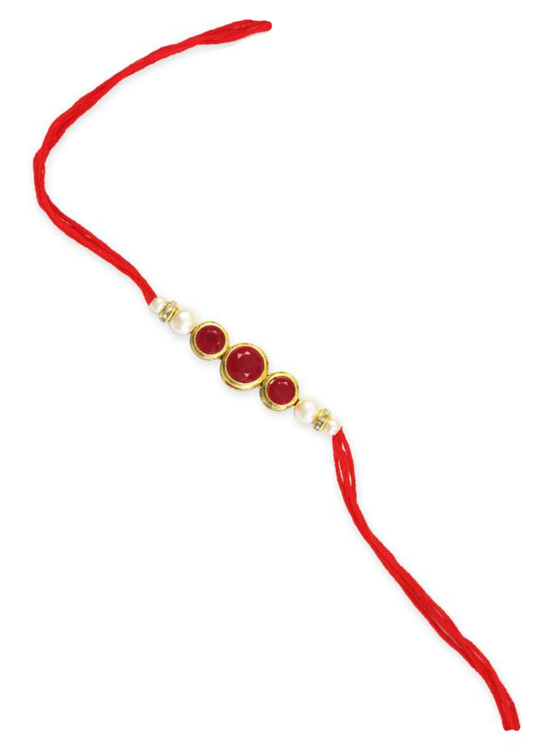 Set of 4 Gold Plated Kundan Rakhi For Brother.