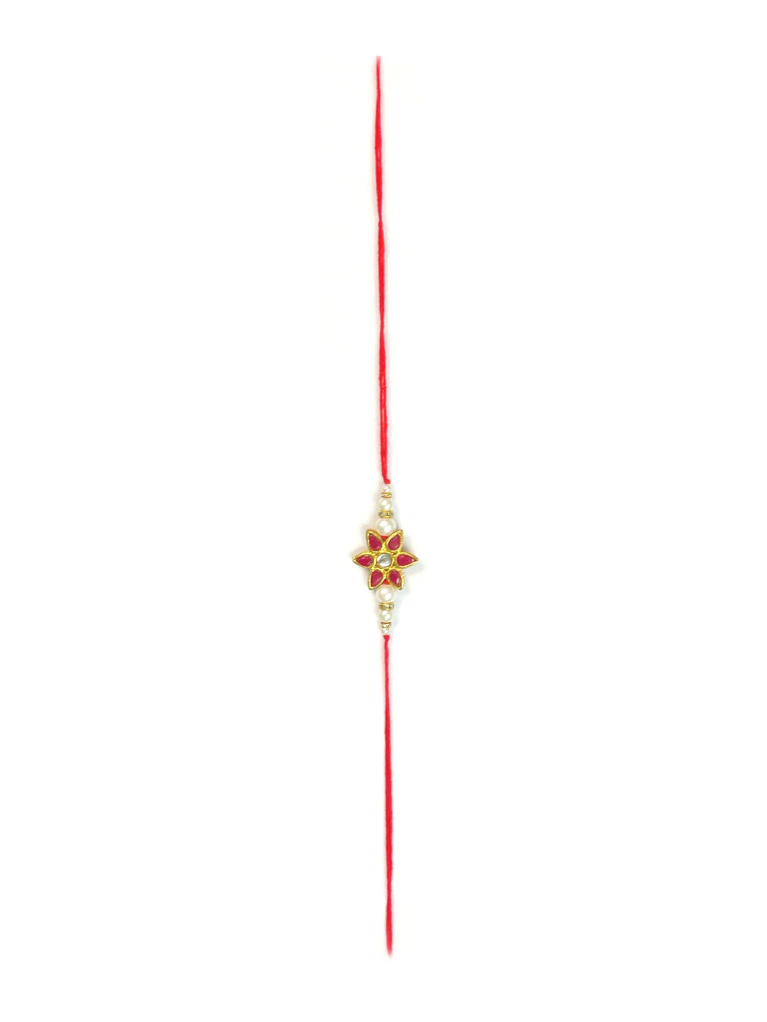 Set of 2 Gold Plated Handmade Kundan Bhaiya Bhabhi Rakhi Combo