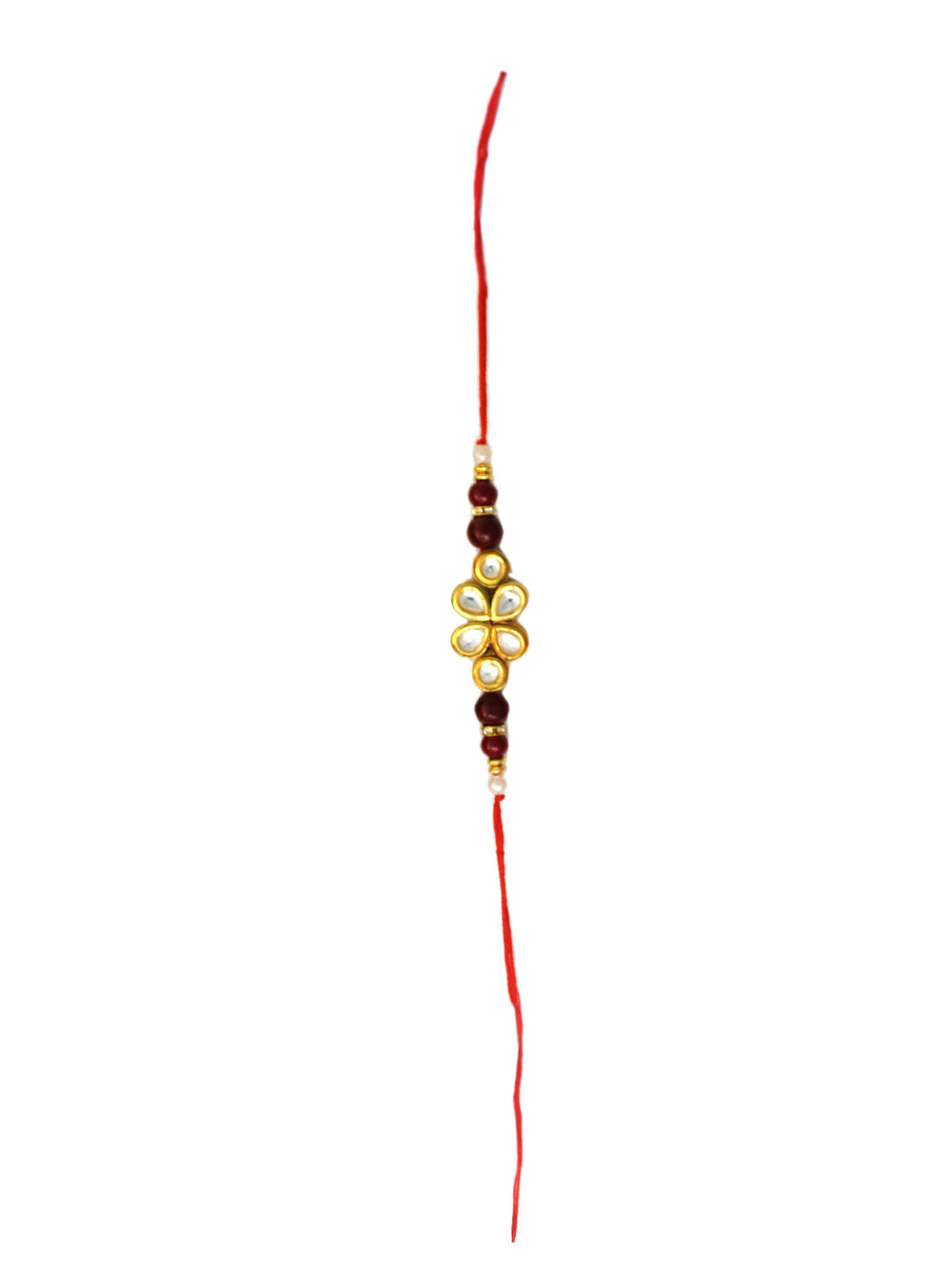 Set of 2 Gold Plated Handmade Kundan Bhaiya Bhabhi Rakhi Combo