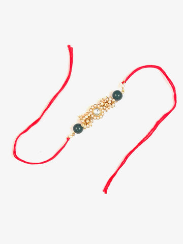 Karatcart Gold-Plated Kundan Rakhi for Brother