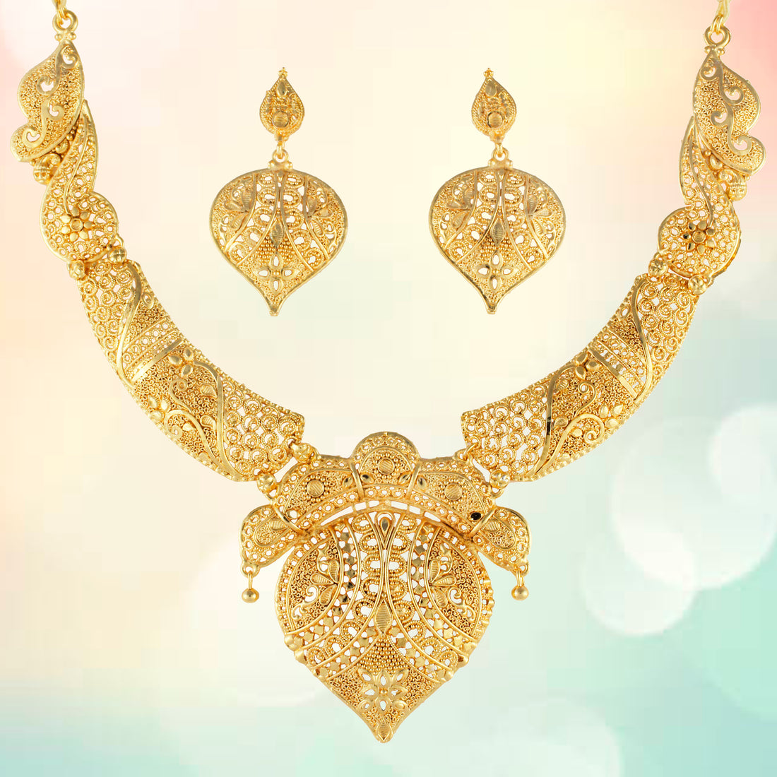 Gold Forming Necklace Set