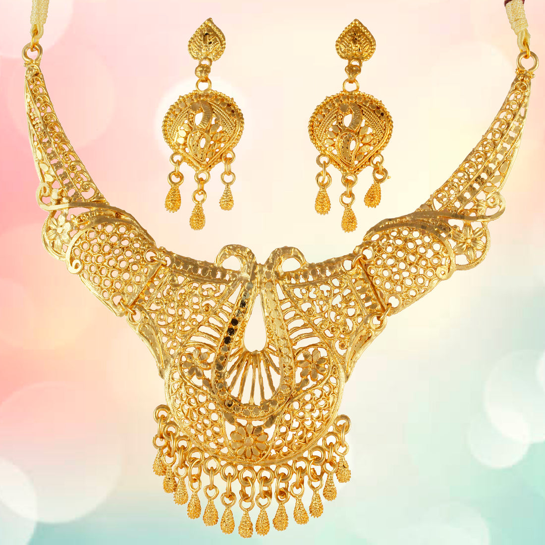 Gold Forming Necklace Set