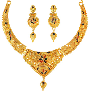 Gold Forming Necklace Set