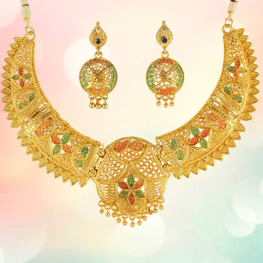 Gold Forming Necklace Set