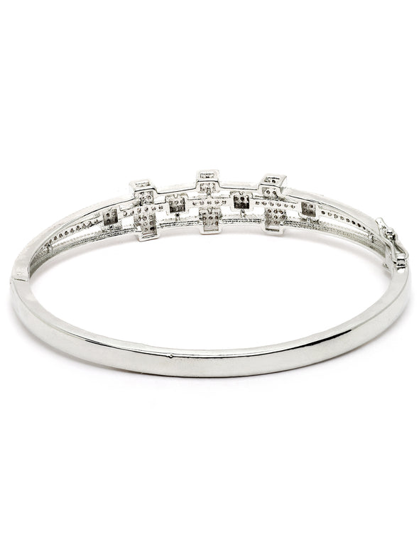 Karatcart Silver Tone Cubic Zirconia Bracelet for Women
