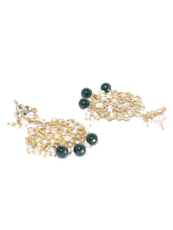 Karatcart Kundan Choker Green Necklace Set