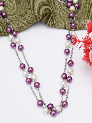 Purple & White Necklace Ranihar