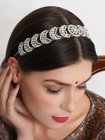 Women Silver-Toned Embellished Hairband